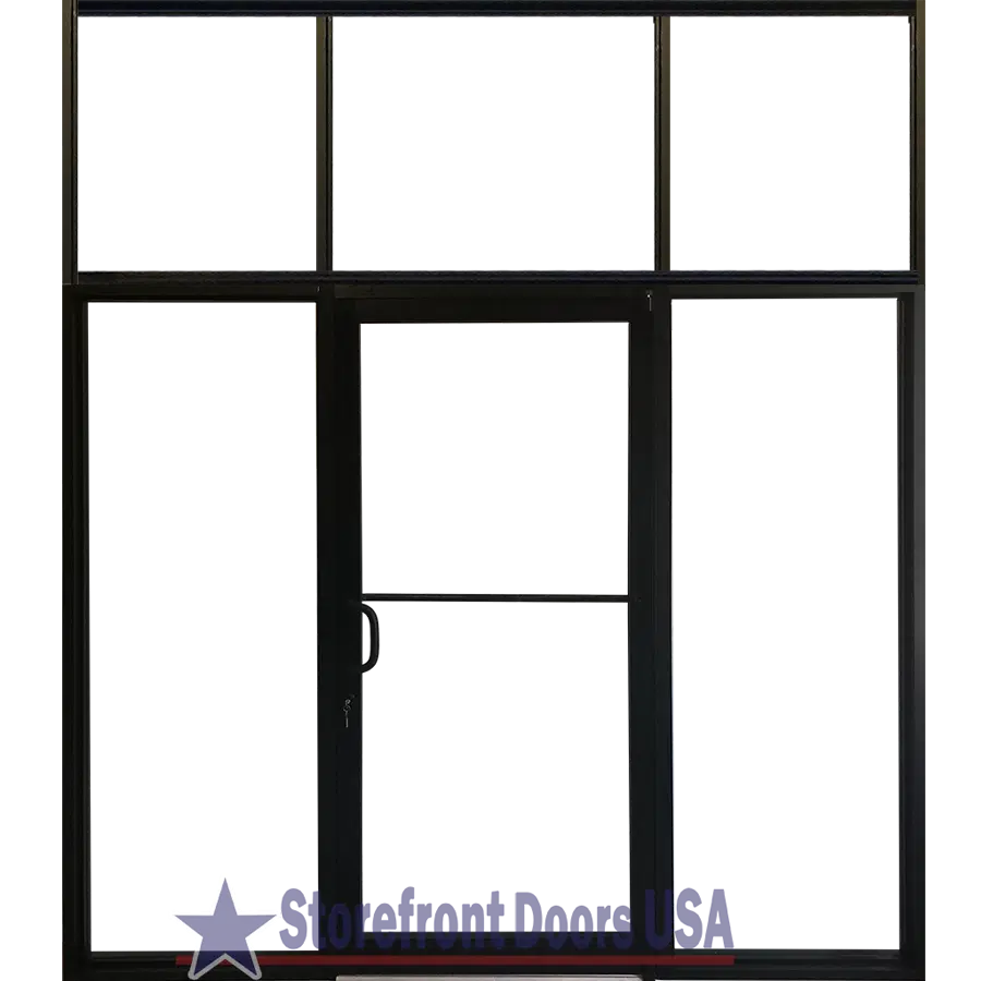 Storefront Doors USA commercial-left-hand-lh-storefront-door-with-28-sidelites-and-transom